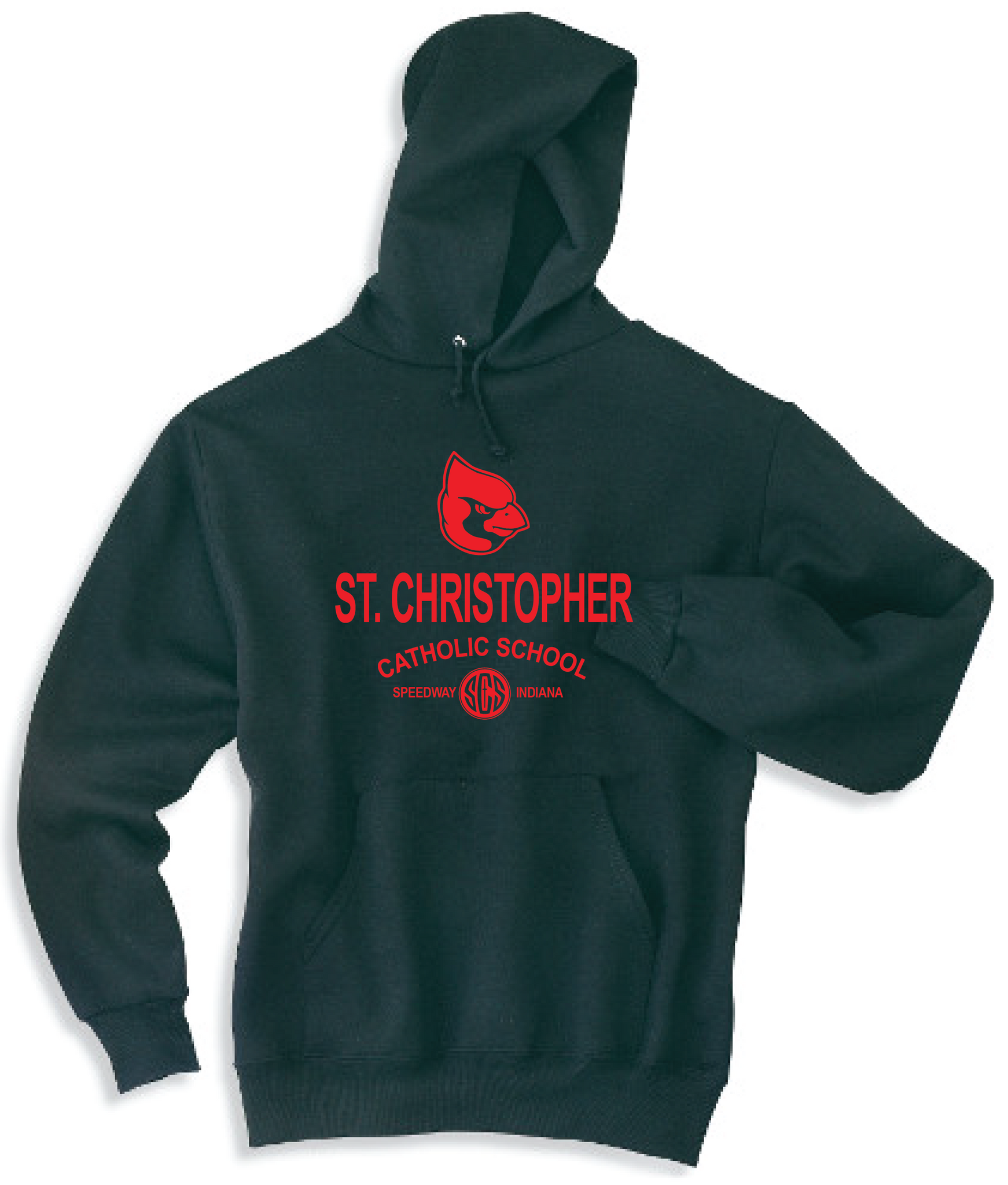 St. Christopher JERZEES® - NuBlend® Pullover Hooded Sweatshirt Black