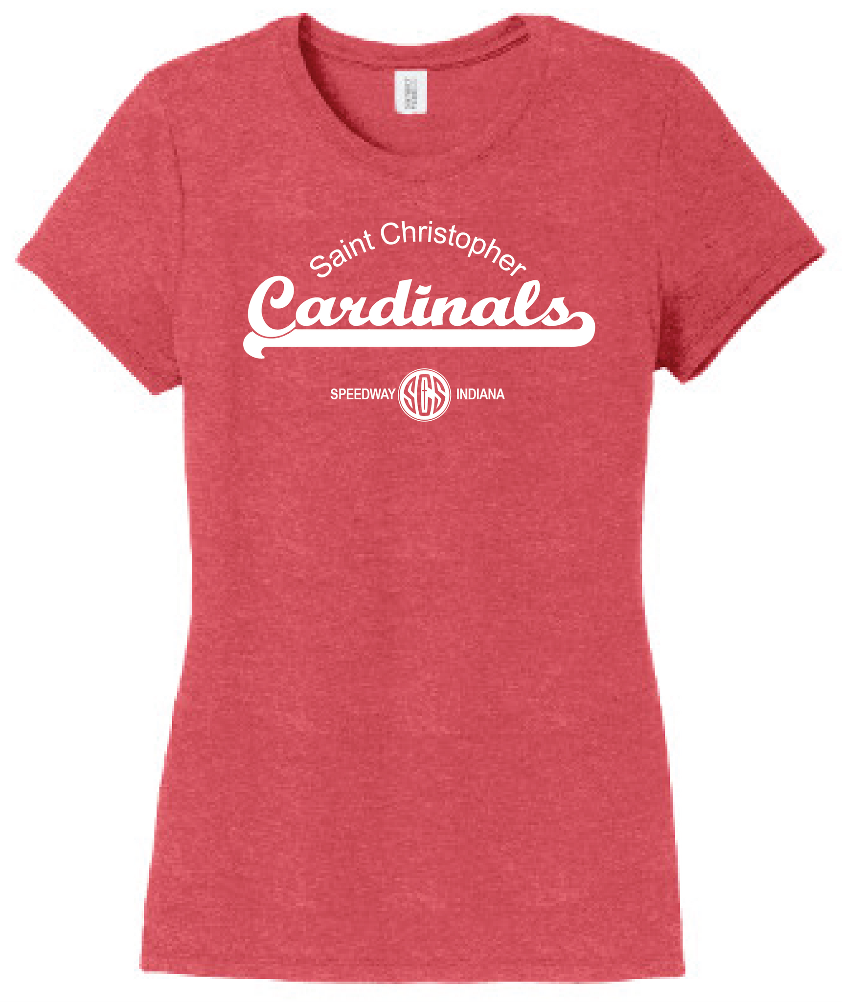St. Christopher District Made Perfect Tri Ladies T-Shirt - Red Frost